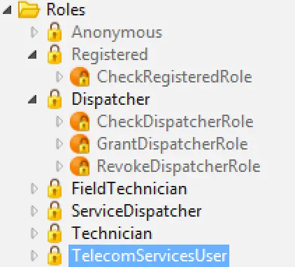 roles available in app