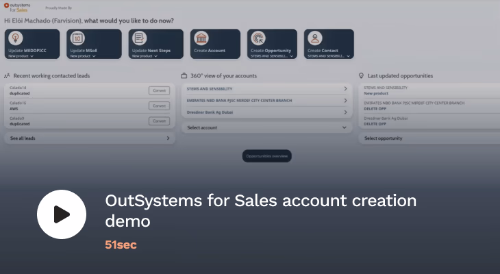sales account creation demo